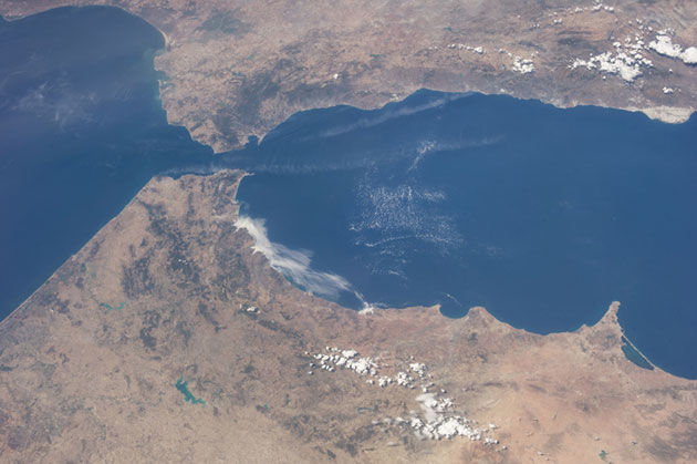 Vista satelite del Estrecho de Gibraltar | Fuente IMEDEA