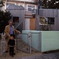 Architect Frank Gehry outside his house that he designed in Santa Monica, California, January 1980.