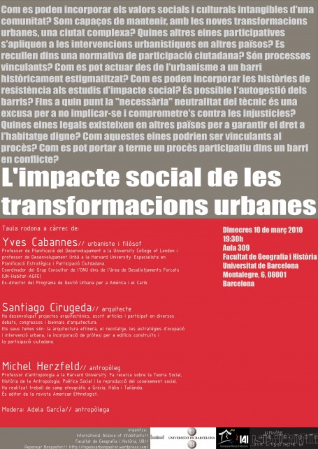 El impacto social de las transformaciones urbanas