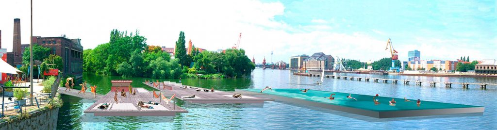 “Conexiones Construidas” ha reanimado la relación entre la ciudad y el río al proponer un nuevo lugar de ocio junto al antiguo muro de Berlín.