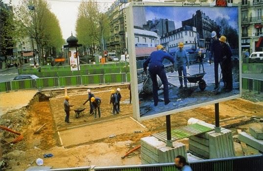 "Chantier Barbès-Rochechouart Billboard", Pierre Huyghe, Paris 1994