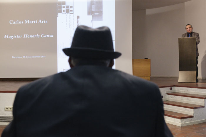 Carlos Martí Arís, en el acto de distinción como 'magister honoris causa' | Fuente: upc.edu