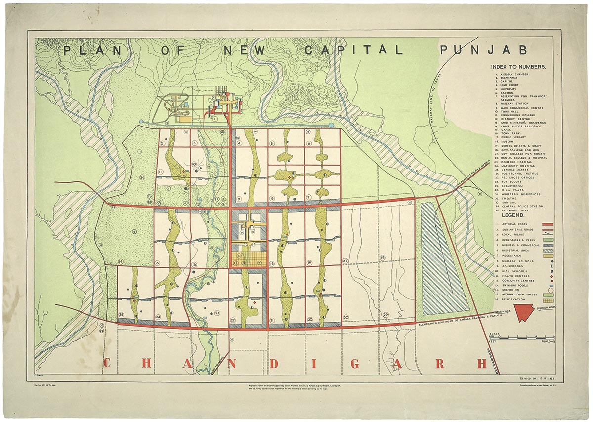 Plan de Chandigarh recogido en “Le Corbusier. Ideas and Forms”