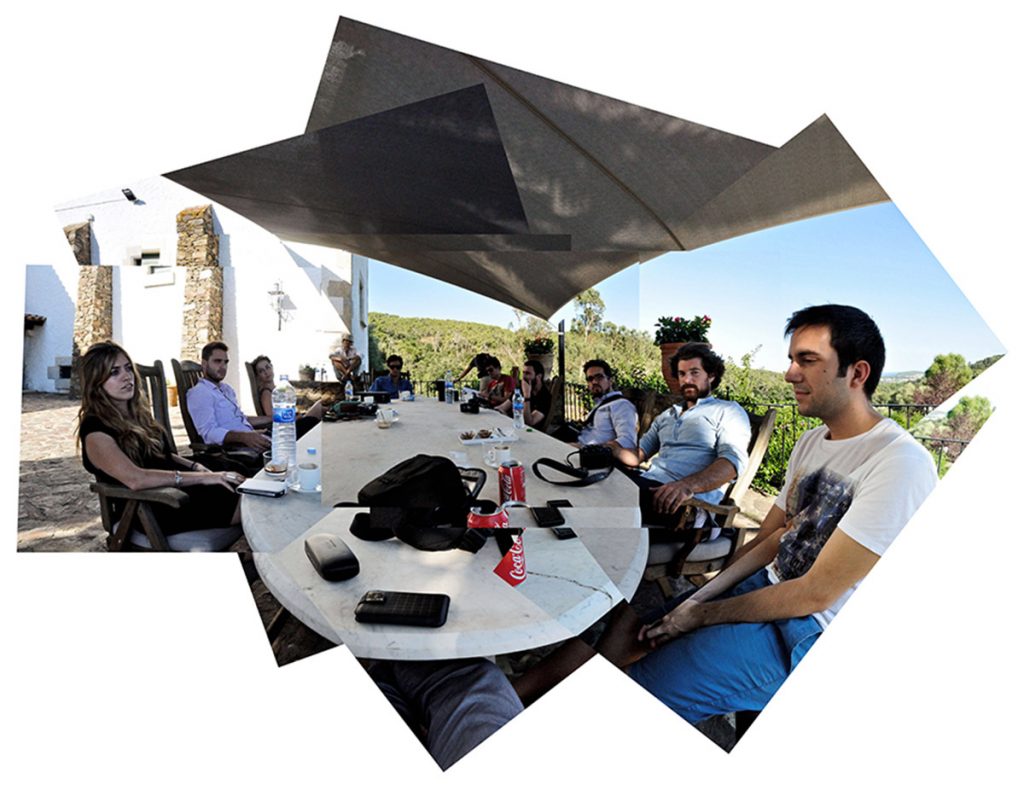 Con amigos y participantes del workshop RCR en las bodegas de Palamós | Fotografía: Jaume Prat