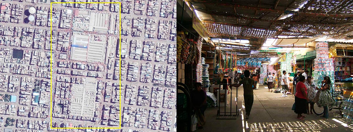 Mercado Moshoqueque. Foto: Google Earth 2017 | Mercado de Moshoqueque. Foto: Aldo Facho Dede 2011