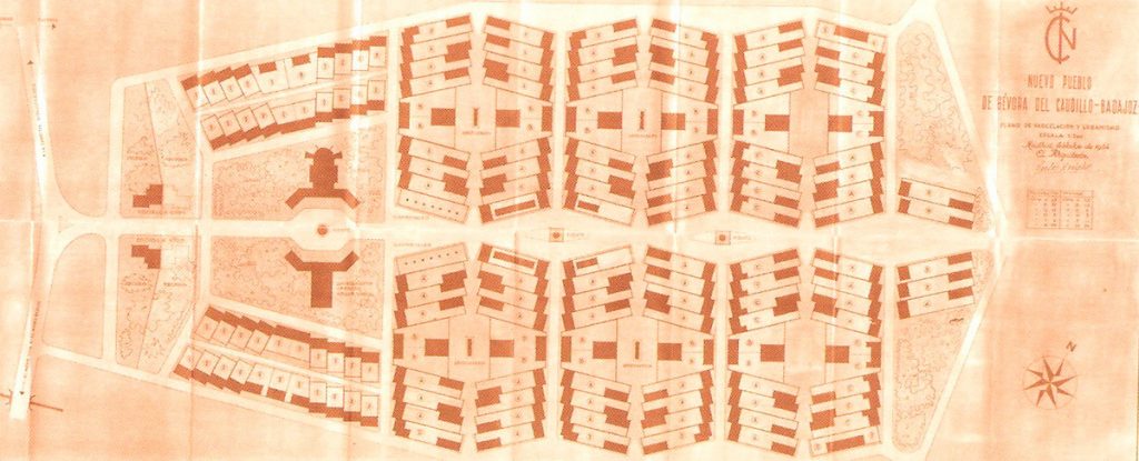 Gévora, plano de conjunto. Carlos Arniches, 1954 | Fuente: Arniches y Domínguez: Museo ICO, del 4 de octubre de 2017 al 21 de enero de 2018. Catálogo de la Exposición (2017). Madrid: Fundación ICO.