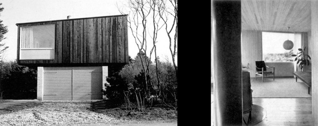 Casa Kokfelt hueco orientado al estrecho marino del Kattegat en el lado norte (exterior e interior).