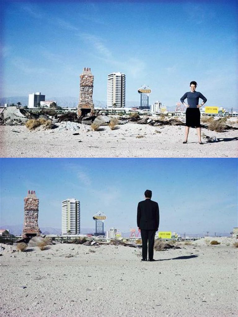 Denise Scott Brown & Robert Venturi in the Las Vegas desert, 1966
