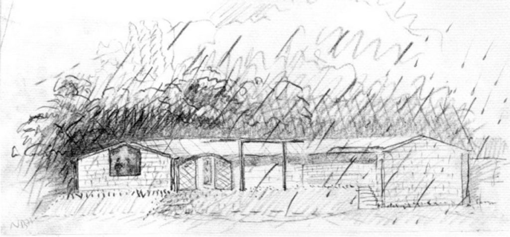 Boceto Casa de la lluvia en Lierganes, 1979, Juan Navarro Baldeweg.