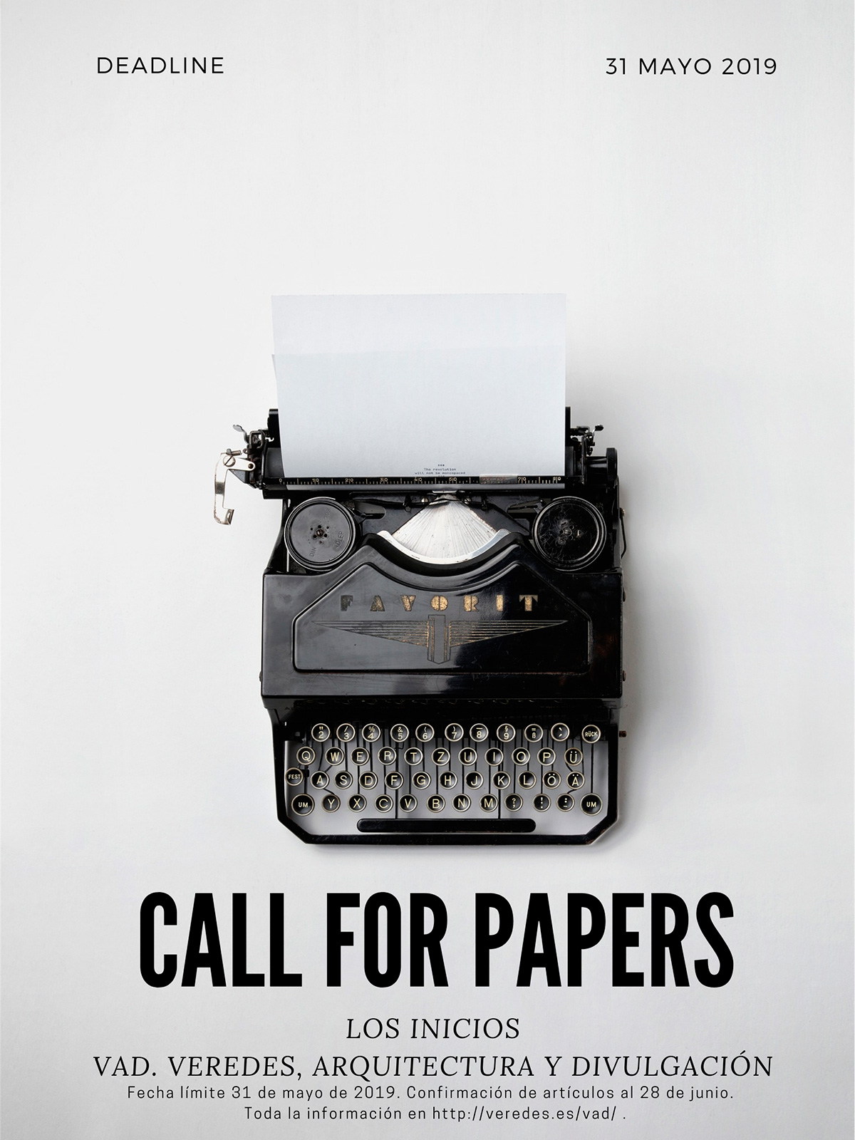 Call for Papers. VAD 01. Los inicios