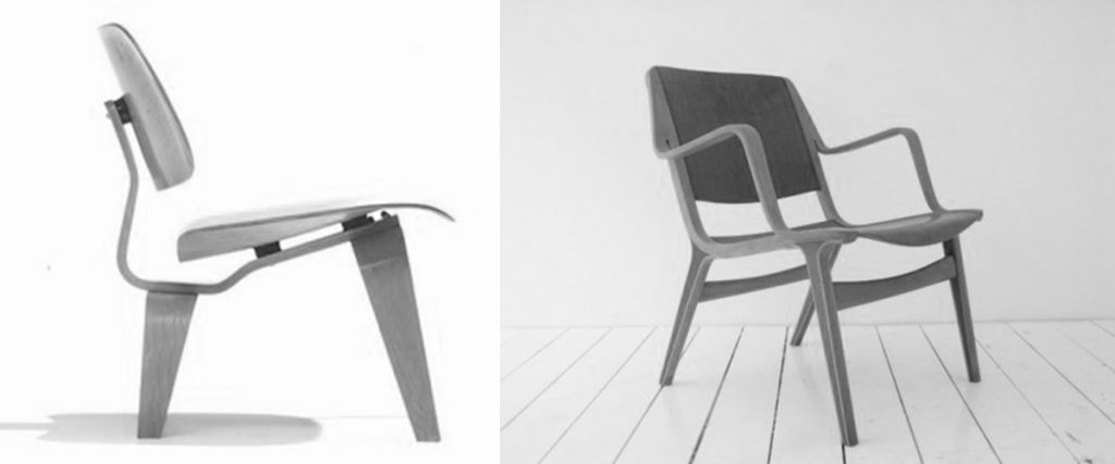 Silla LCW, Charles & Ray Eames, 1945 | Silla AX, Peter Hvidt, 1950