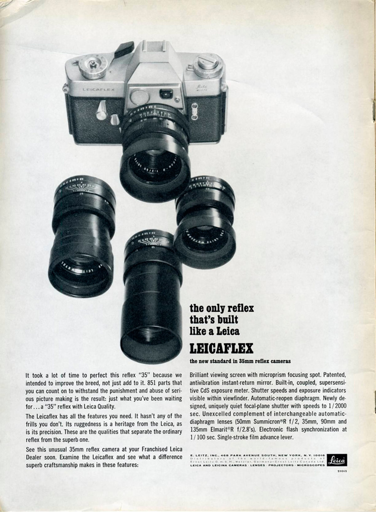 Publicidad de Leicaflex, 1965. Por Nesster