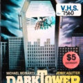 Dark Tower Jorge Gorostiza Otro ataúd para la edición en VHS, con una torre de cristal a la derecha, los zombis siguen esperando, pero ocultos por el rótulo del título