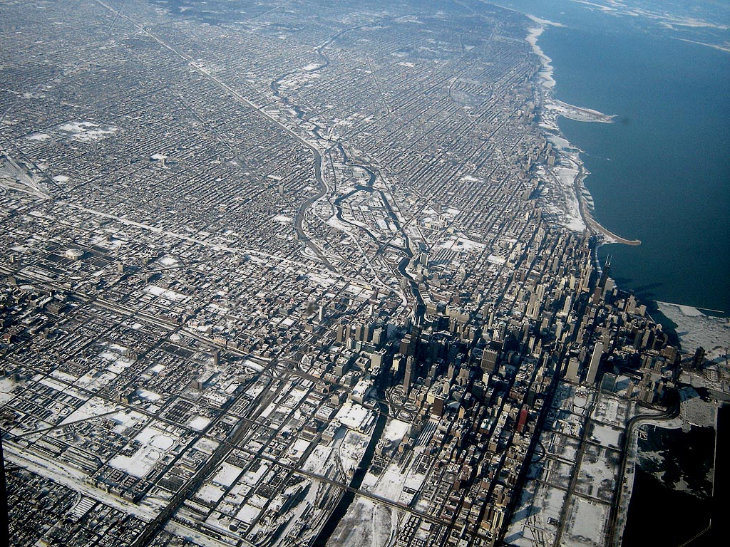 La tierra sigue girando Marc Chalamanch Chicago_Downtown_Aerial_View