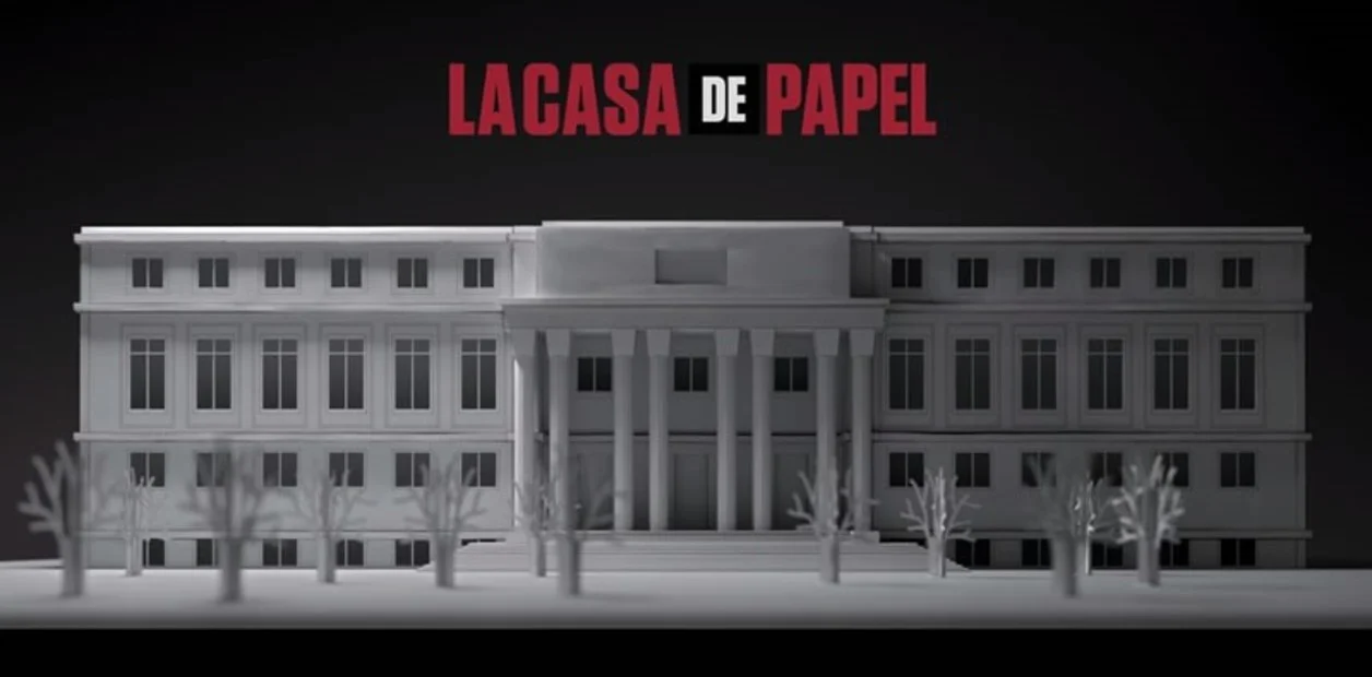 Madrid en La casa de papel Jorge Gorostiza Títulos de crédito de las temporadas 1 y 2, con la maqueta del edificio del CSIC