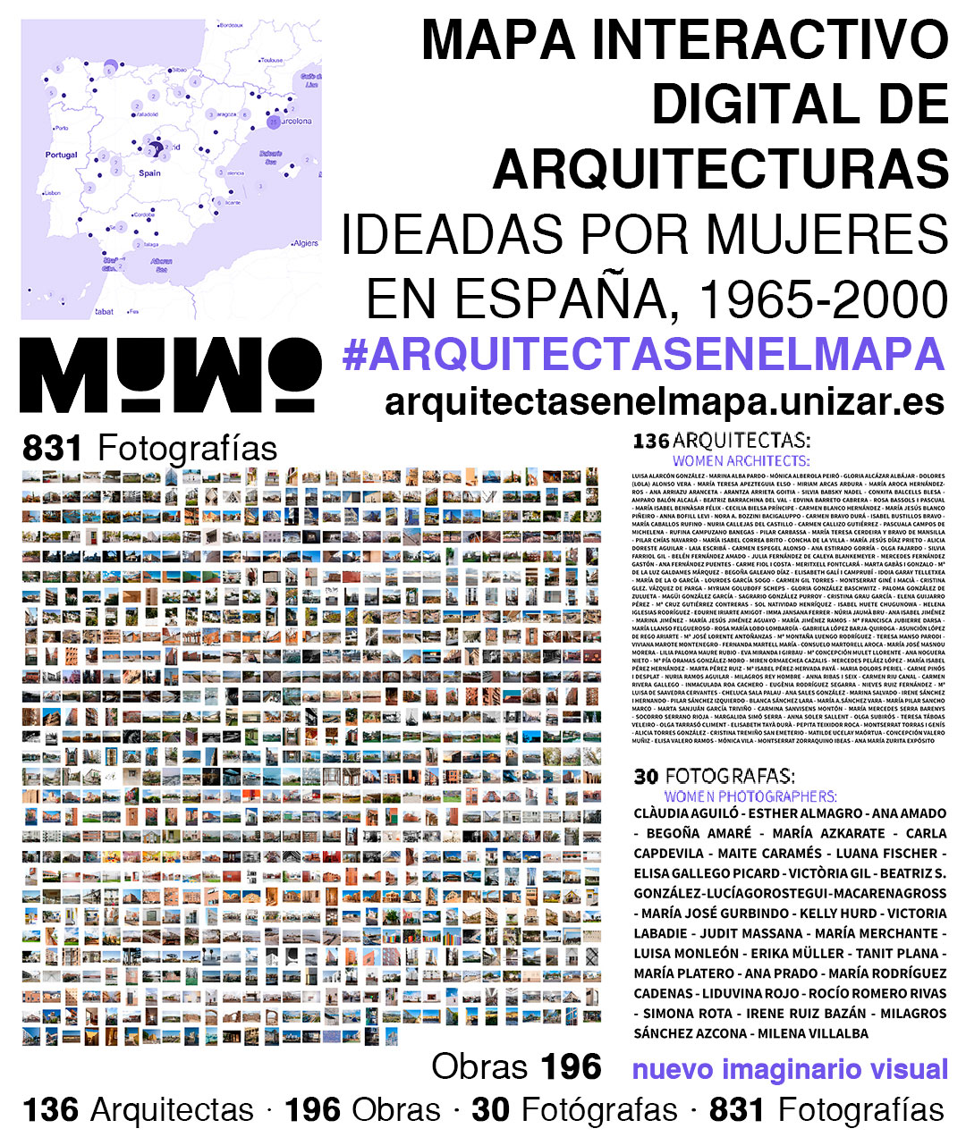 Arquitectas en el Mapa, de MuWo, plataforma interactiva digital de arquitecturas ideadas por mujeres en España entre 1965 y 2000