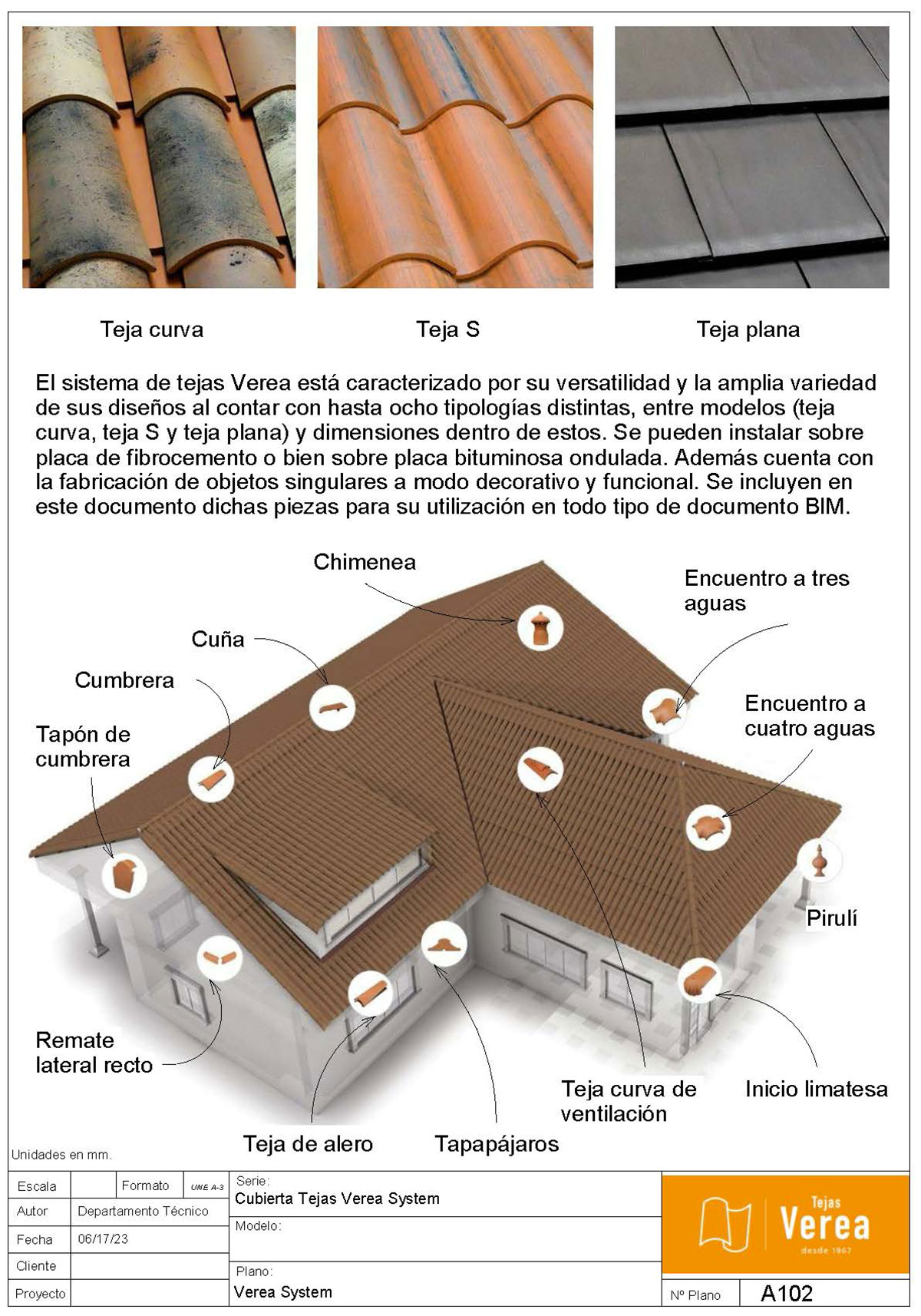 Tejas Verea, primer fabricante de tejas con un sistema de instalación completo desarrollado en BIM Planos