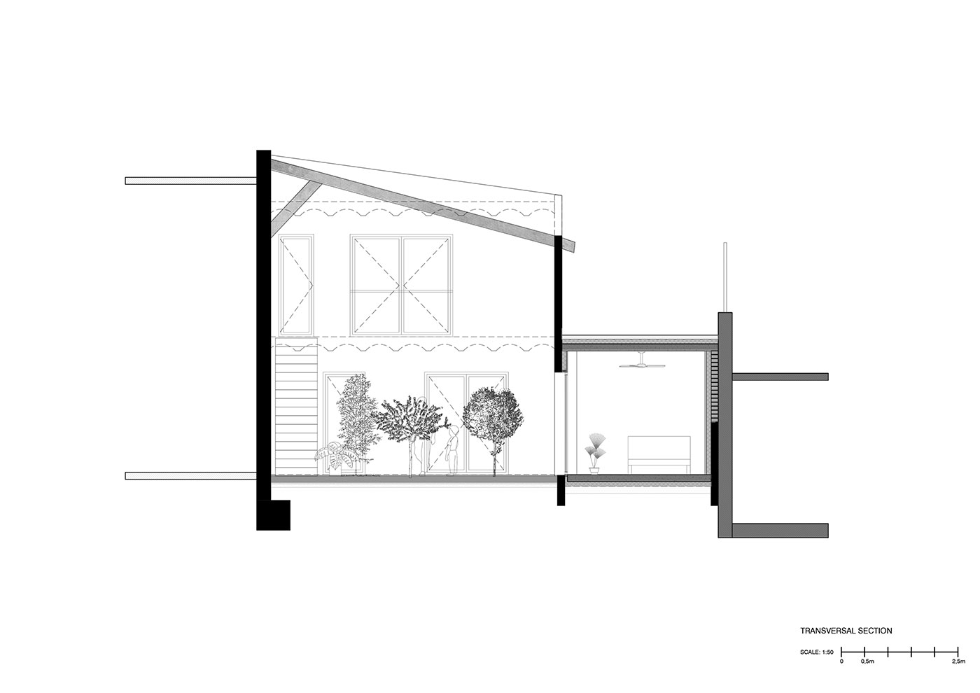 Casa Oasis MARBÄ Arquitectura 9 Sección transversal