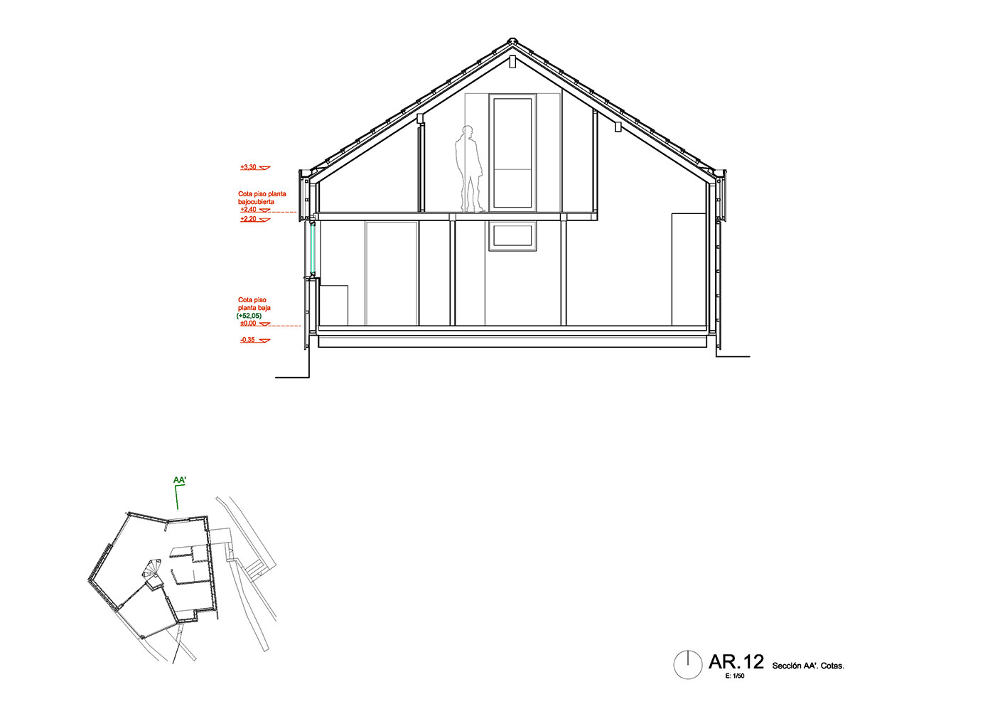 Casa Panches ARKB - Arrokabe arquitecto 09_Sección-AA