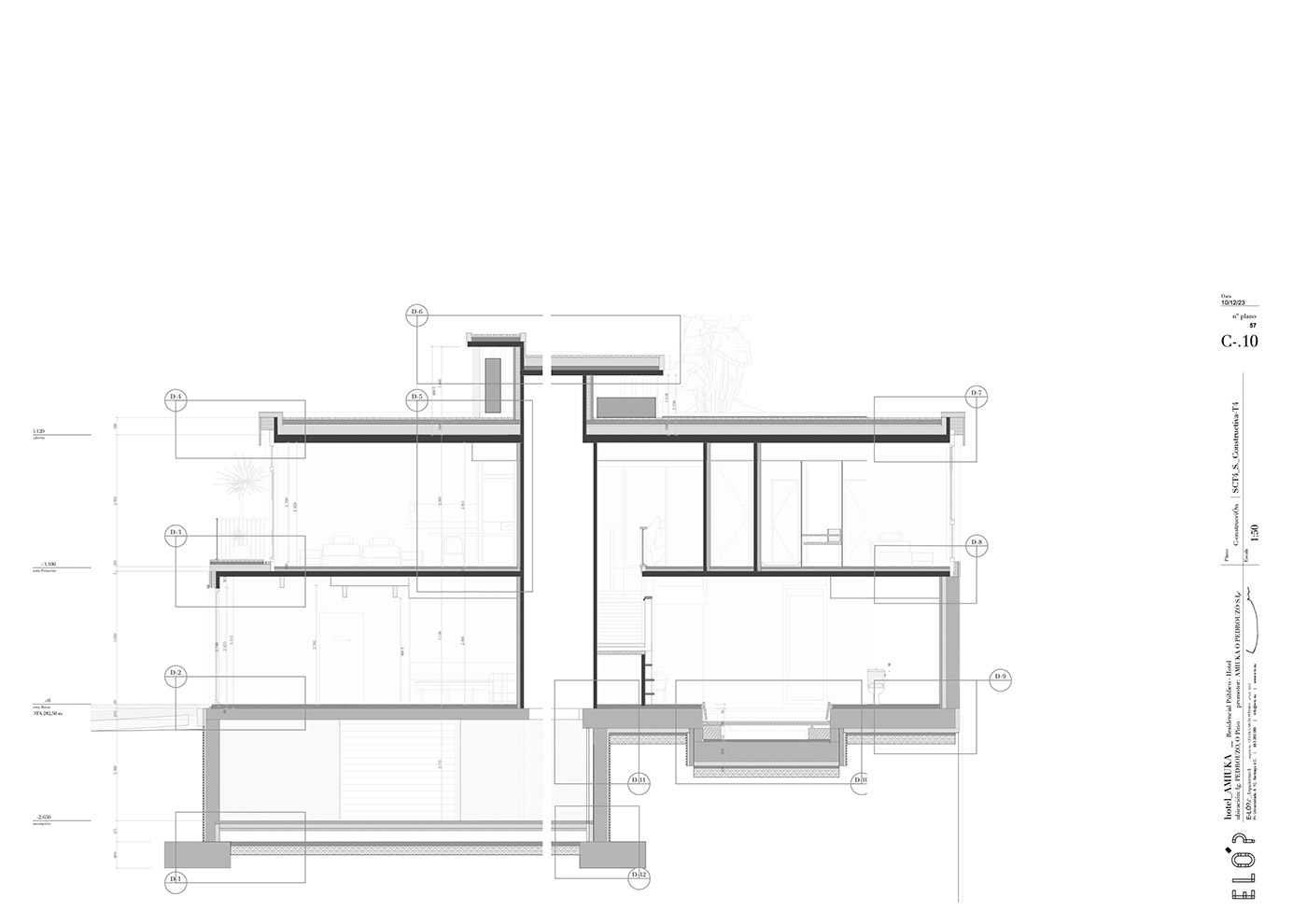 Hotel Amiuka | ELÓ_d-arquitectura + AFV arquitecto | Sección transversal