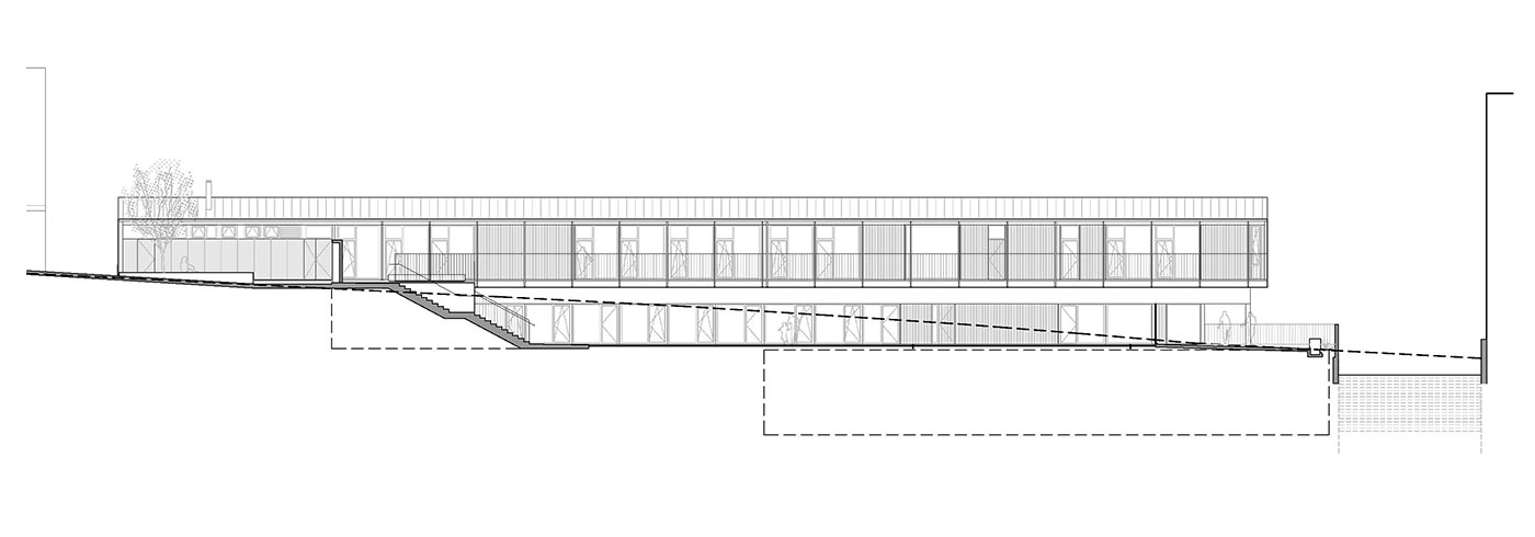 Escola Bressol La Teixonera Forgas Arquitectes 4 Sección Longitudinal