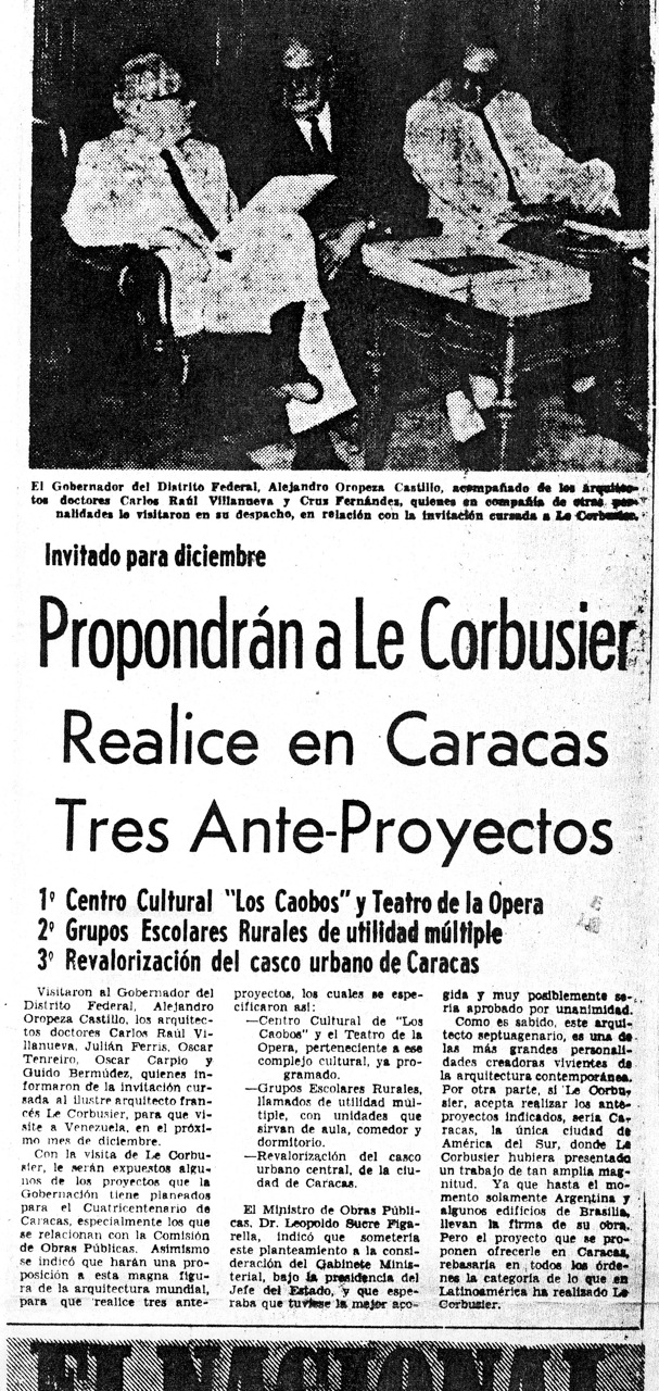 Le Corbusier y Todo llega al mar Uno de los recortes de prensa. Fotocopias obtenidas por Oscar Tenreiro en la FLC