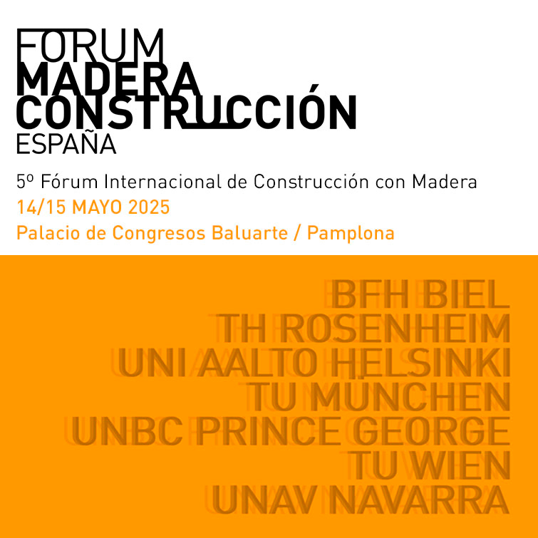 5º Fórum de Construcción con Madera 14 y 15 de mayo en el Palacio de Congresos de Pamplona