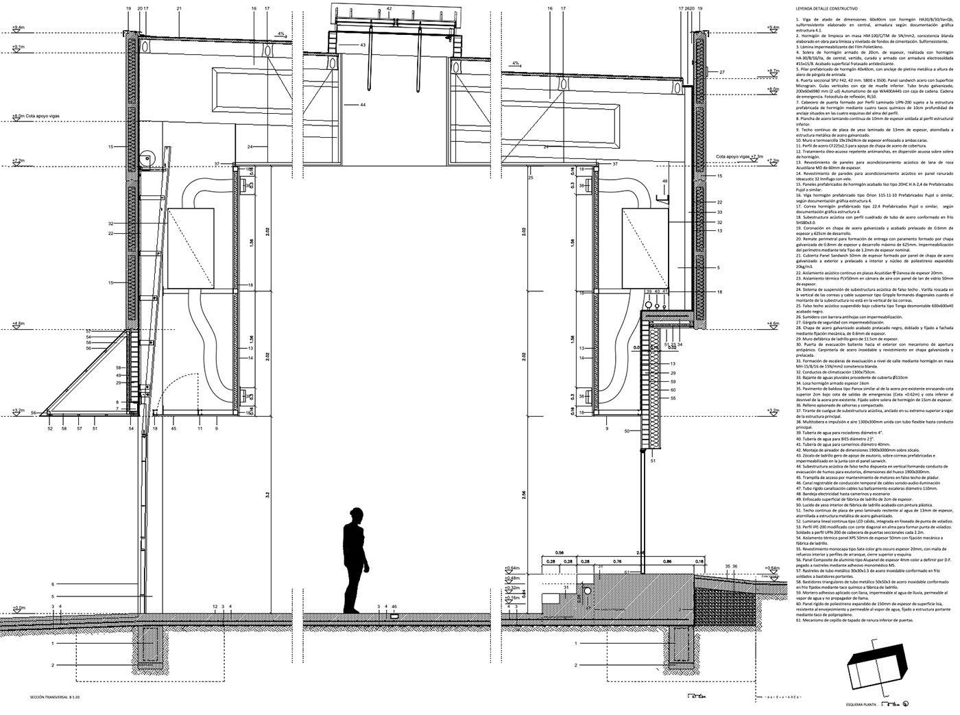 CEMUBE. Equipamiento cultural multiusos Salas Arquitectura + Diseño Planimetria Construcción