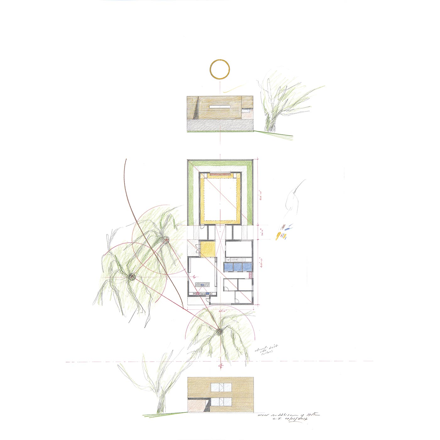 Conversaciones con el arquitecto Carlos Jiménez Luis Alberto Monge Calvo Boceto del Centro Budista Won Fuente Fotografía de Paul Hester, de Hester + Hardaway, cortesía de Carlos Jiménez. 1