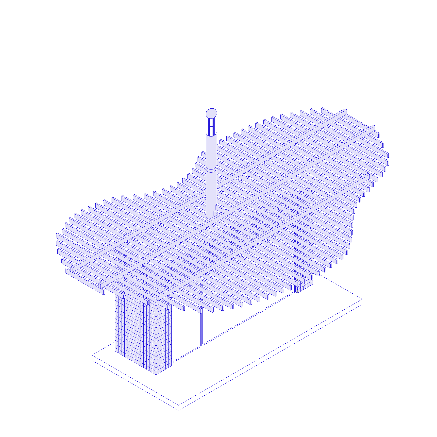 La Barbacoa Comunal h3o architects Axonometria