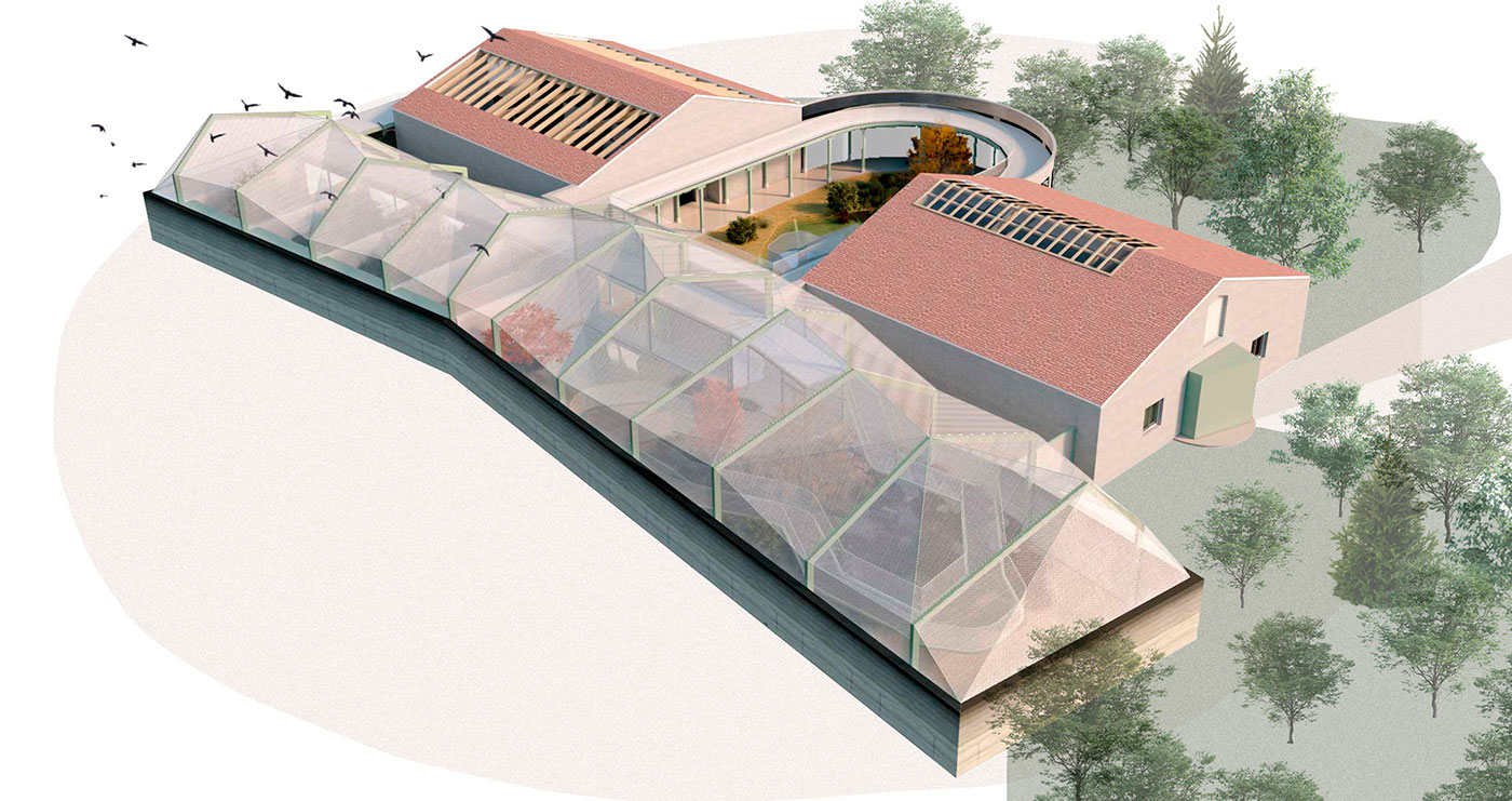 Centro de Biodiversidad de Burgos AJO taller de arquitectura 3 axonometría