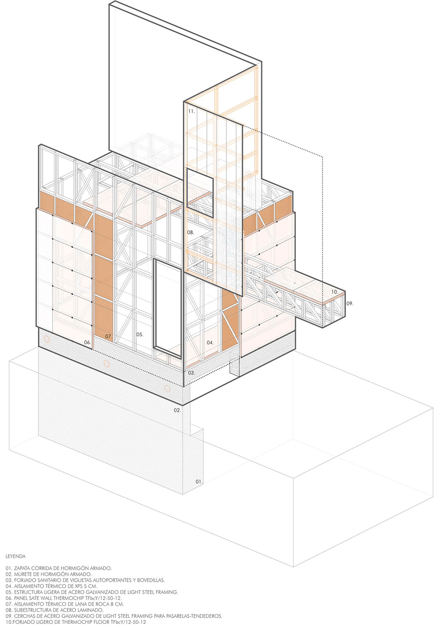 28 patios y 14 viviendas sociales Crearctive S.Coop. And - Estudio RKT 10 Constructive-volumetry