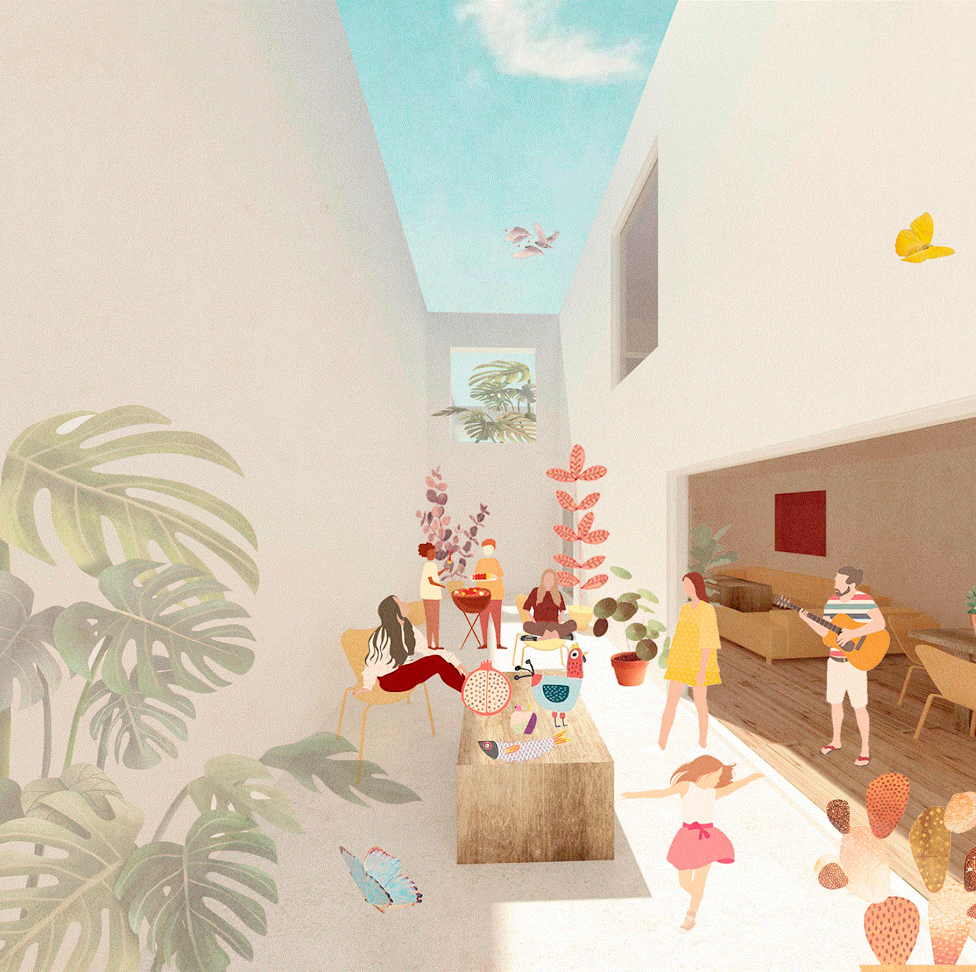 28 patios y 14 viviendas sociales Crearctive S.Coop. And - Estudio RKT 14 Intermediate-courtyard