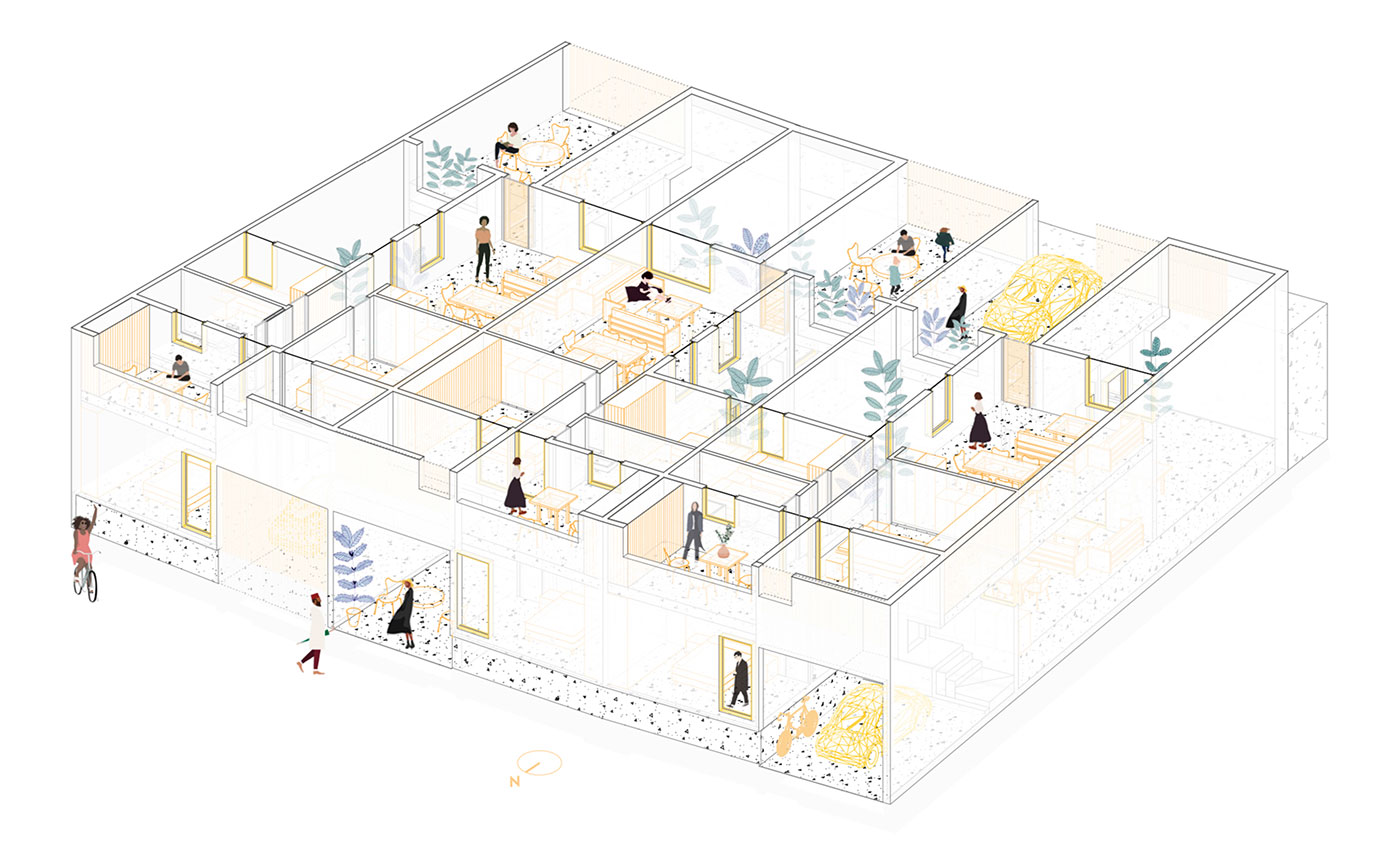 28 patios y 14 viviendas sociales Crearctive S.Coop. And - Estudio RKT 9 First-floor