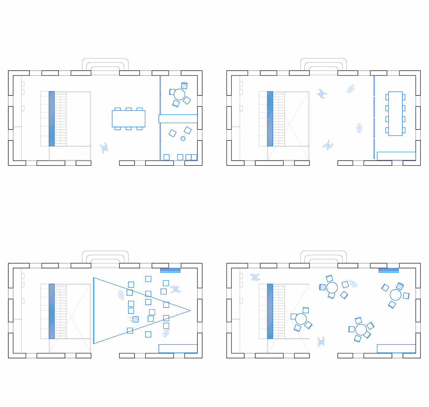 Habilitación de la Caseta de La Marina de Valencia como espacio de trabajo temporal artístico el fabricante de espheras 5 Esquemas-de-uso