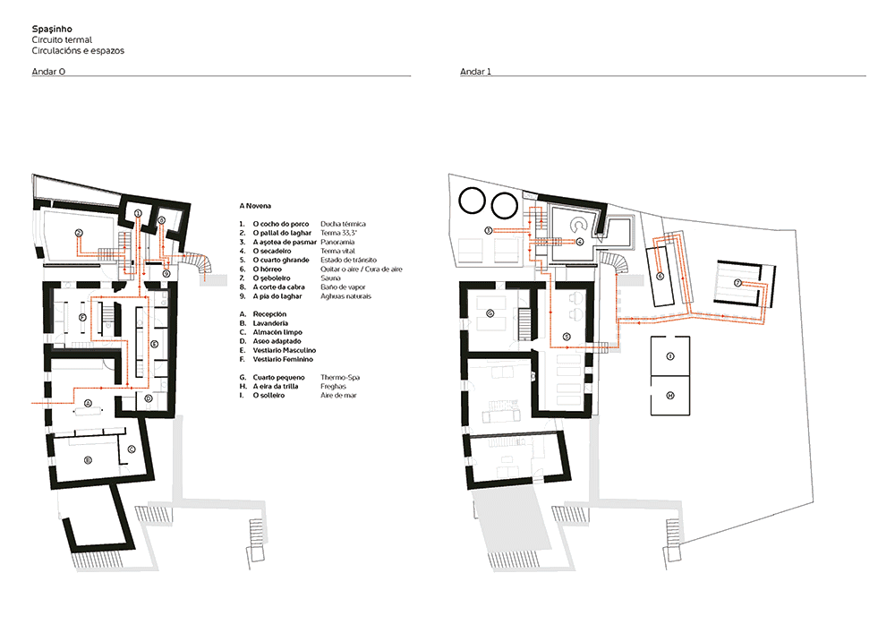 Señalización del centro de hidroterapia Spasinho, Cabaniñas do Bosque | Cenlitros Sociedade Cooperativa Galega