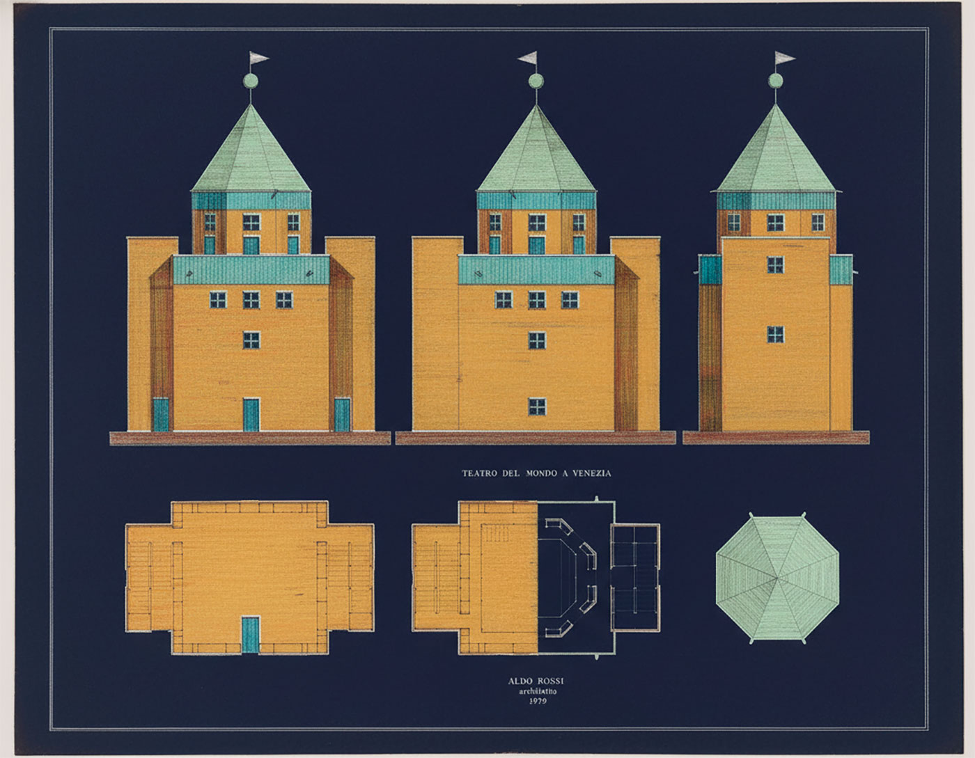 El Teatro del Mondo, proyectado por Aldo Rossi en 1979 con motivo de la Bienal de Venecia