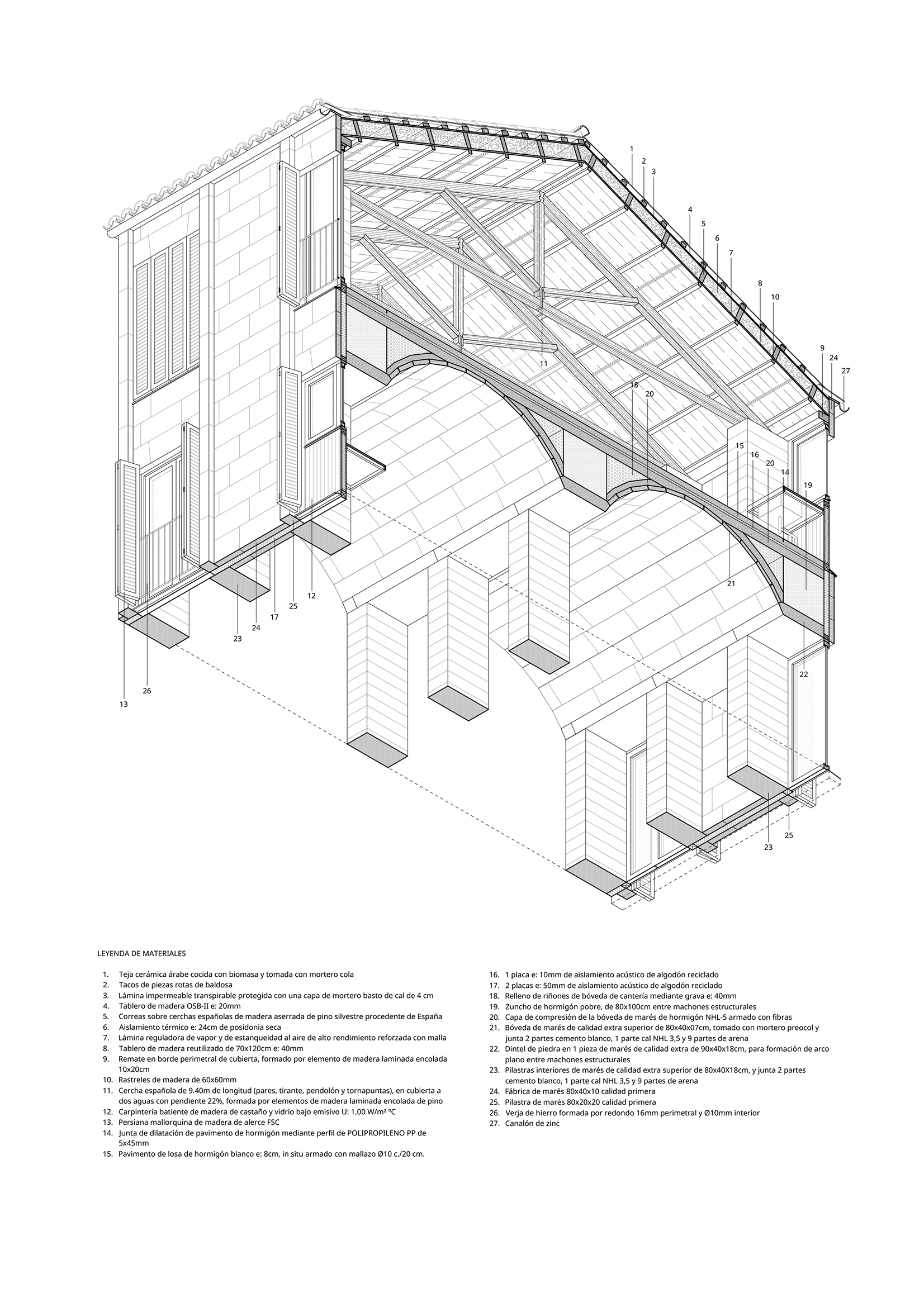 6 viviendas de alquiler social en Mallorca | Carles Oliver - Xim | Axonometría