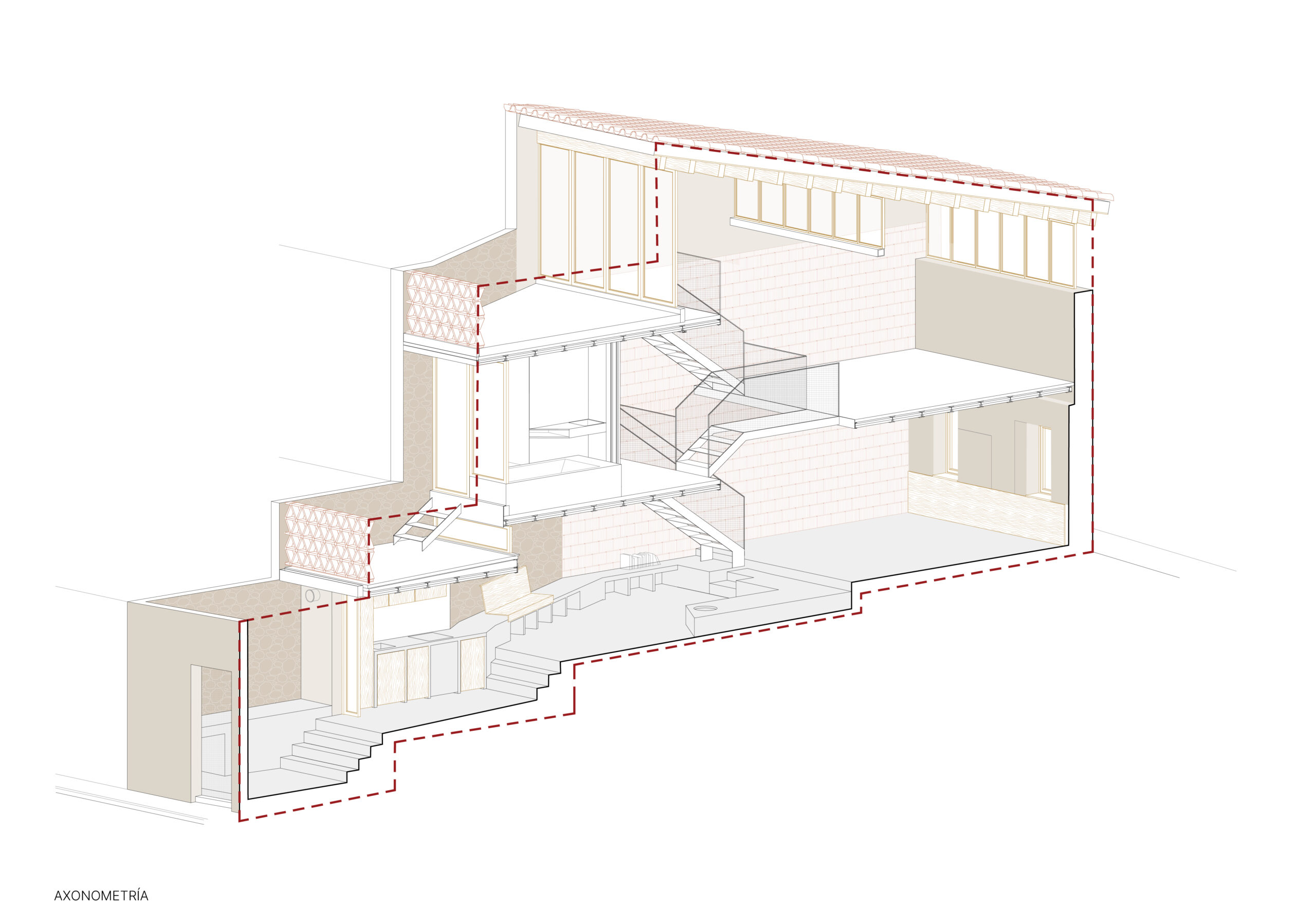 Casa Felipa Crux Arquitectos 04 PRA_ COMUNICACIÓN AXONOMETRIA