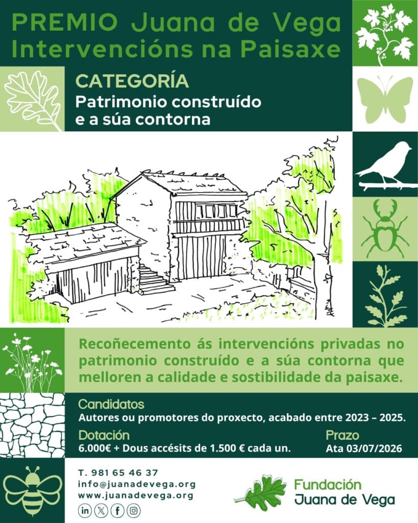La Fundación Juana de Vega convoca el Premio de Intervenciones en el Paisaje 2026 La Fundación Juana de Vega convoca el Premio de Intervenciones en el Paisaje 2026