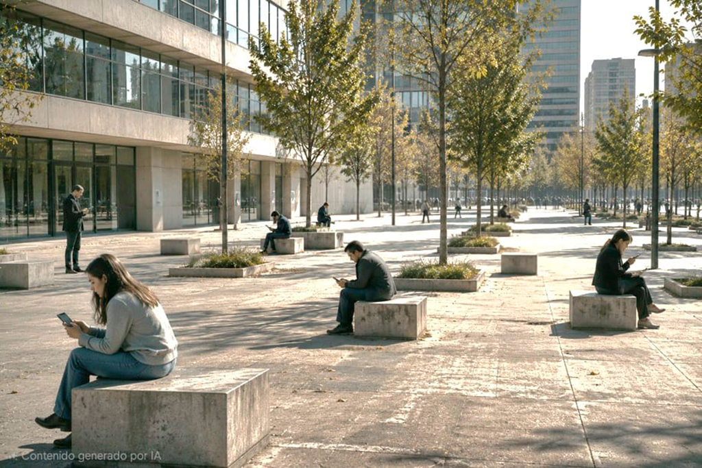 Una arquitectura para el encuentro. La proxémica en tiempos de transformación social y tecnológica Héctor J. Nava Interpretación visual de la pérdida de interacción humana