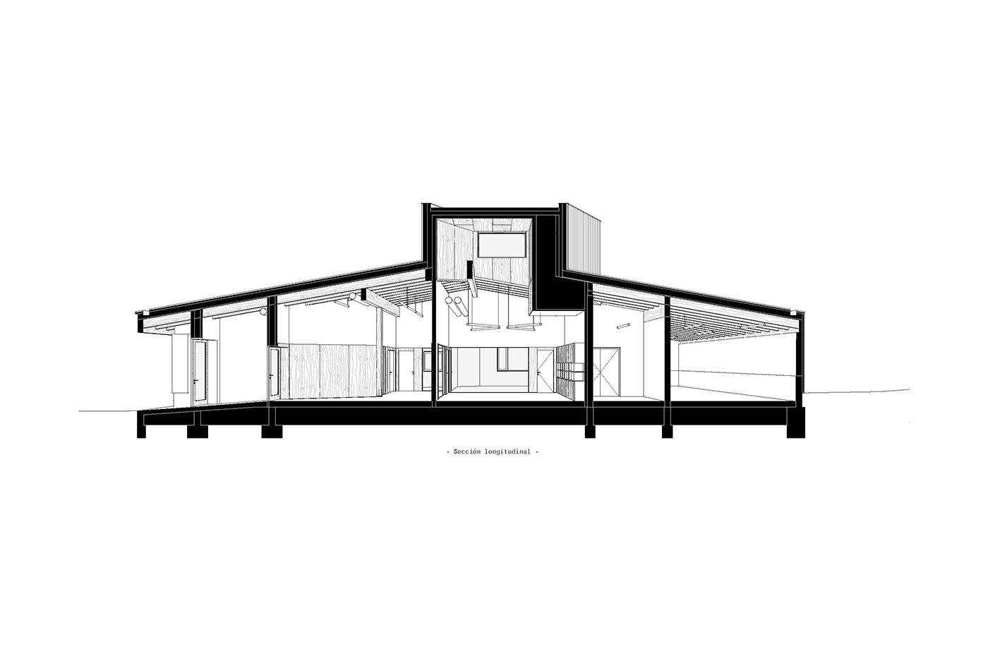 Centro de Recursos Forestales Sakana-Mendialdea MID estudio - FILO arquitectos 4 Sección-longitudinal