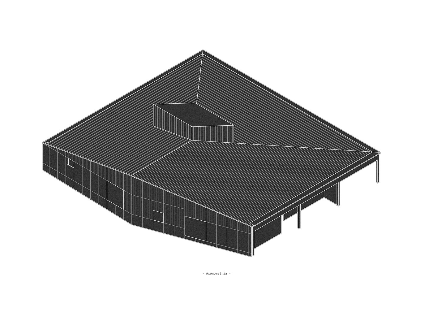 Centro de Recursos Forestales Sakana-Mendialdea MID estudio - FILO arquitectos 6 Axonometría