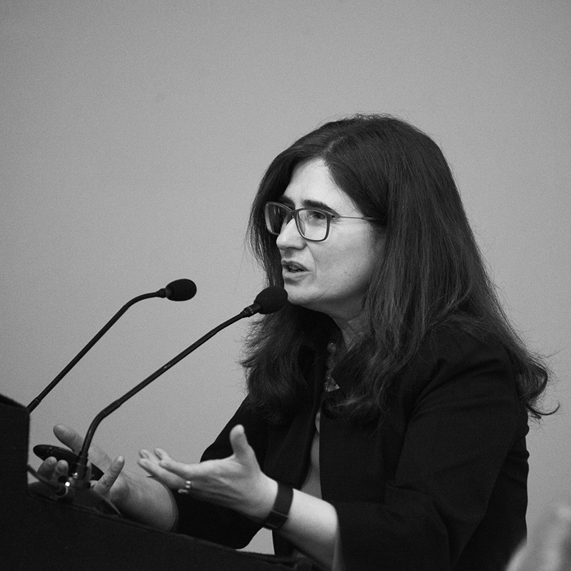  Inés Sánchez de Madariaga en una de las Conferencias Internacionales Engendering, celebrada en 2018 en Madrid.  Fuente: Cátedra UNESCO de Género de la UPM, con permiso.  © Ana Amado.